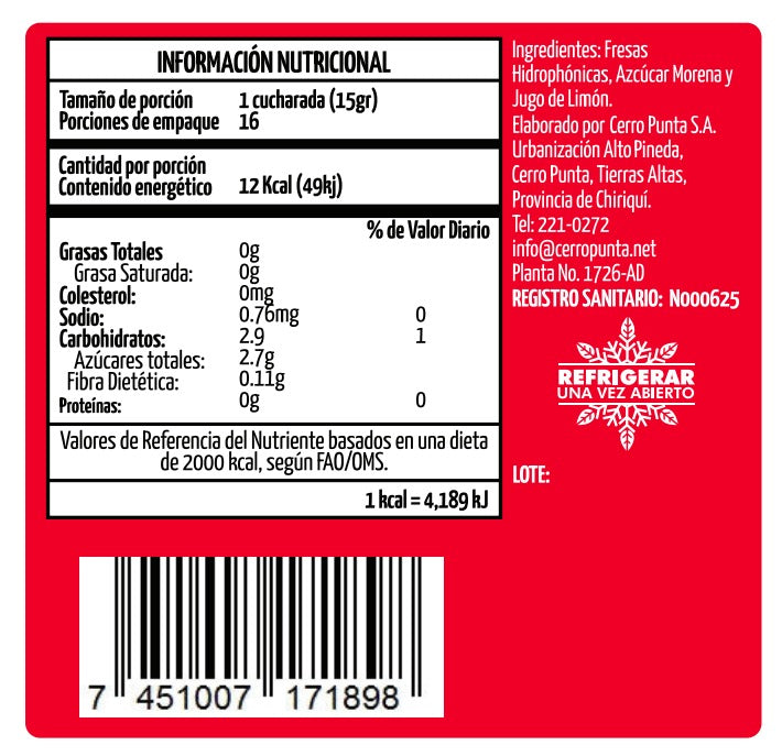 Mermelada de fresas artesanal