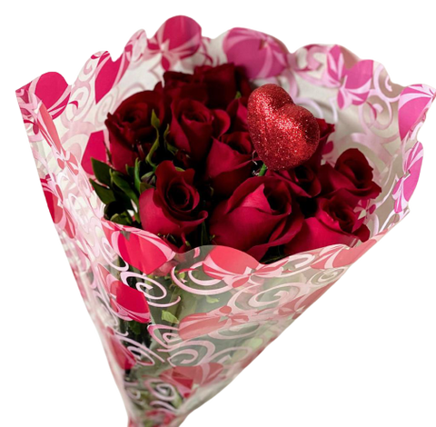 Bouquet de rosa y alstromelia